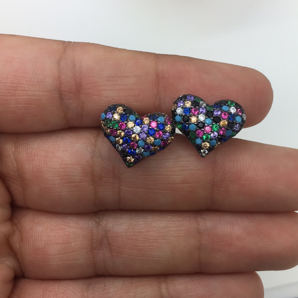 CZ EARRINGS 13mm wide X  11 mm tall